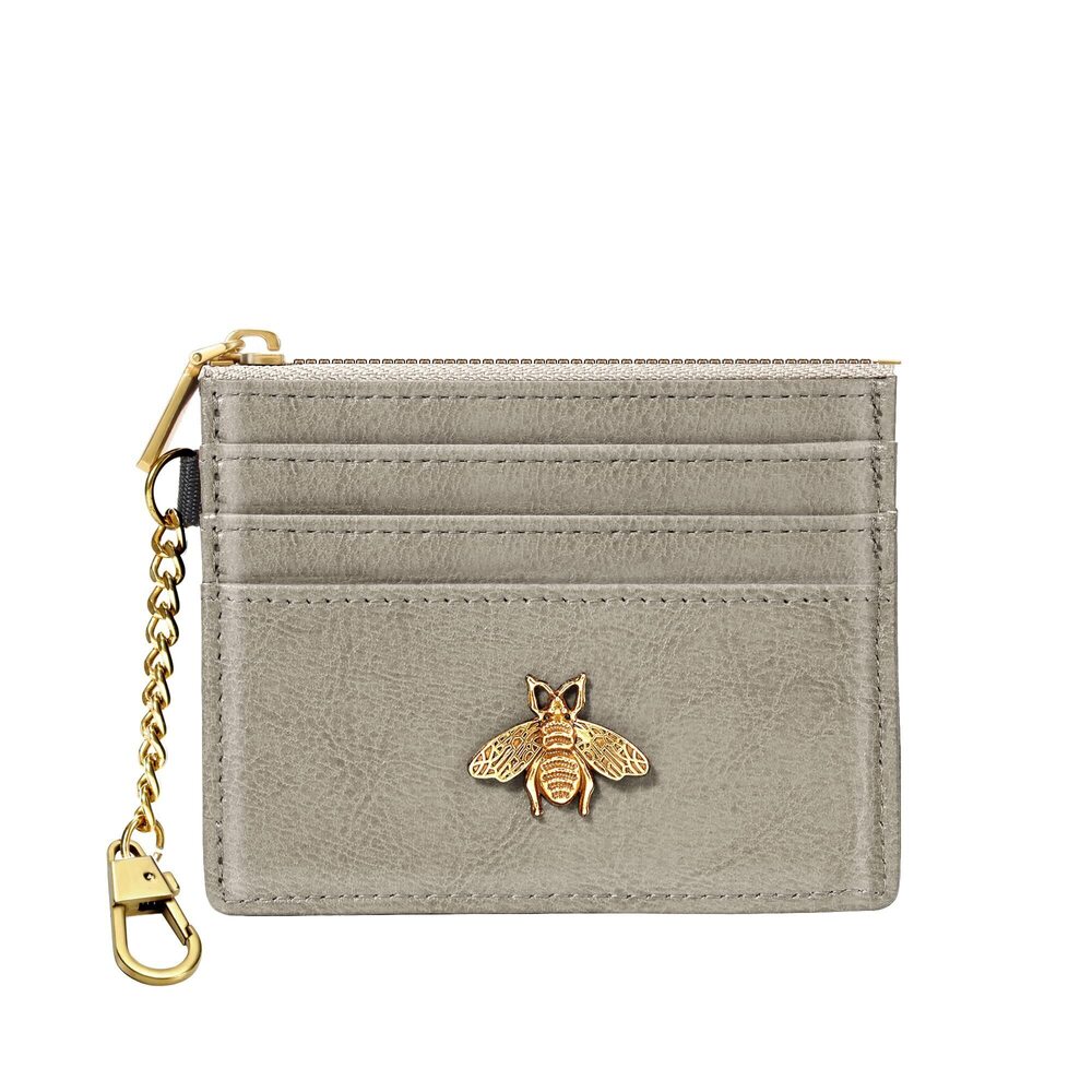 8229 Card Holder Keychain Wallet with ID Window RFID Coin Purse Bee Gifts
